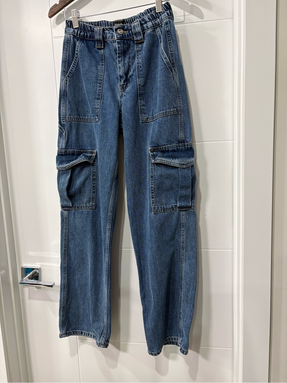 BDG Medium Blue Cargo Boyfriend Jeans